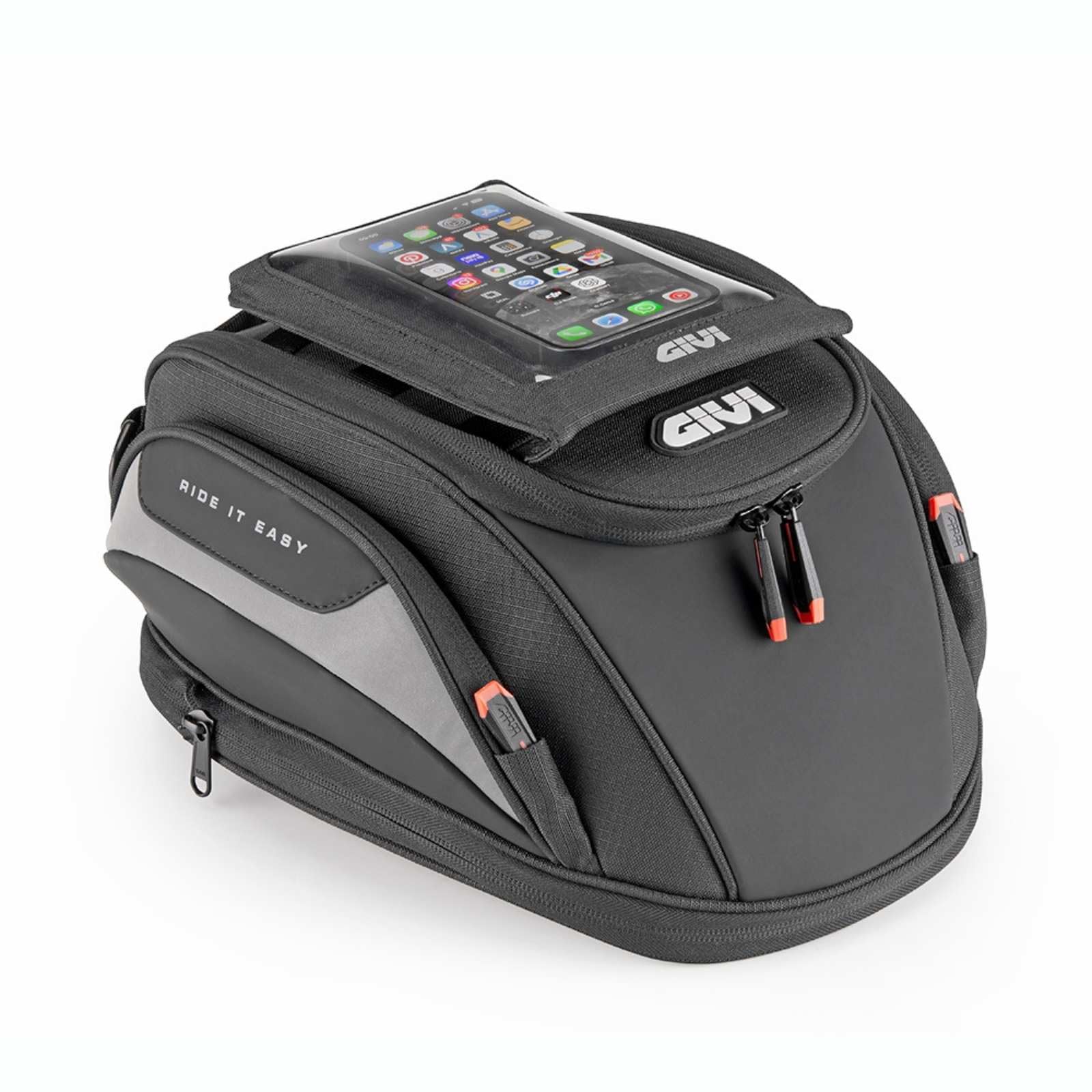 GIVI Tankrucksack EASY03 Tanklock 12-16L erweiterbar mit Regenschutz M.O.L.L.E-System Schwarz