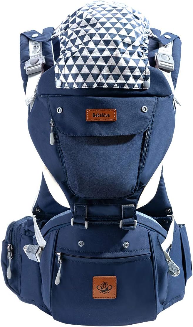 6-in-1 Baby Carrier with Hip Seat | All Season Sling for Newborn to Toddler (6-36 Months) | Ergonomic Support with Front and Back Facing | Free Drool Pads & Nursing Cloth