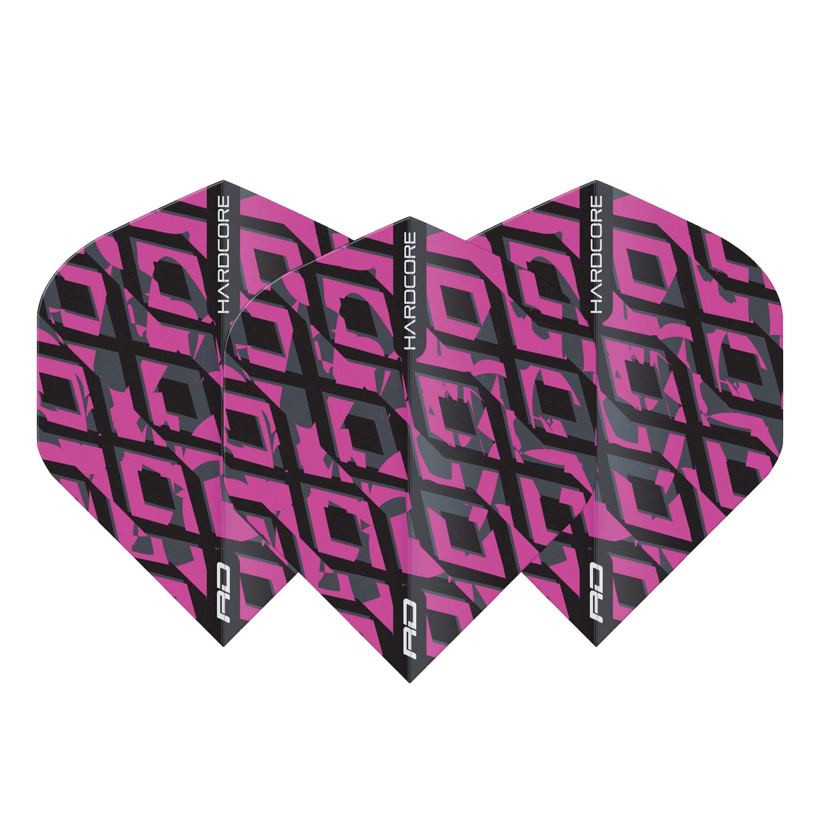RED DRAGON Hardcore Radical Black & Pink Dart Flights - 4 Sets Per Pack (12 Dart Flights in total), Black and Pink - Image 3