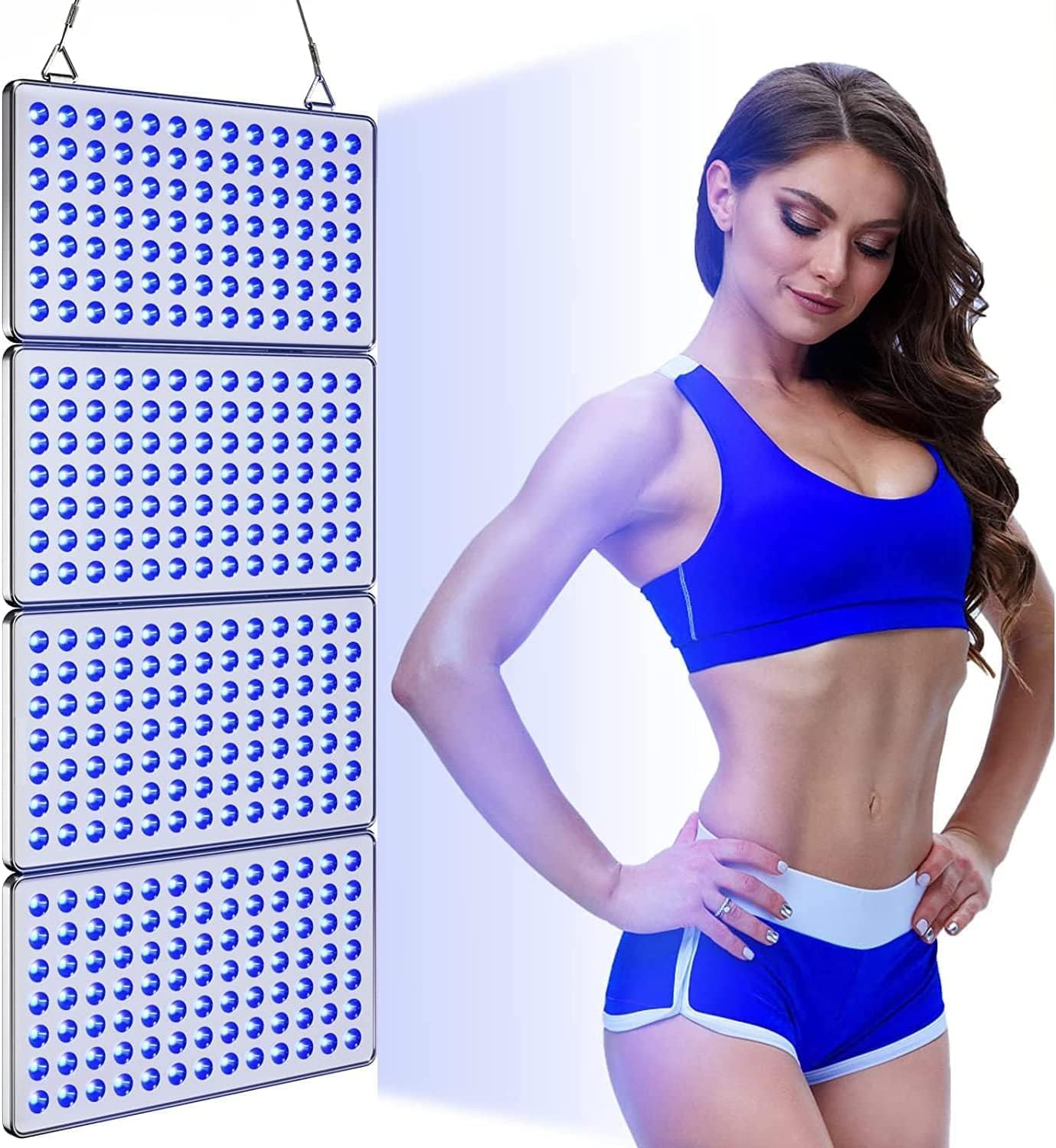 Lámpara LED de 48 W con 364 LED, con soporte y pantalla protectora (color plateado)