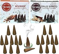 Vista 295 de TRUMIRI Incense Cones - Combo Pack of 20 Cone Incense - 10 Nag Champa + 10 Palo Santo - Insence Cones - Incense Cones Scented - Cone Incense Scents