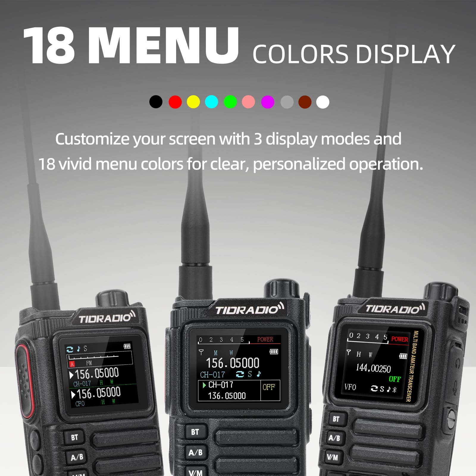 TIDRADIO TD-H9 Walkie Talkie, funkgerät, 10 Watt, GPS, APRS, Spektrumanalyse, SMS, Bluetooth-Programmierung, Web-Upgrade, NOAA, USB-C-Akku, Funkgerät für Erwachsene mit hoher Reichweite – Schwarz
