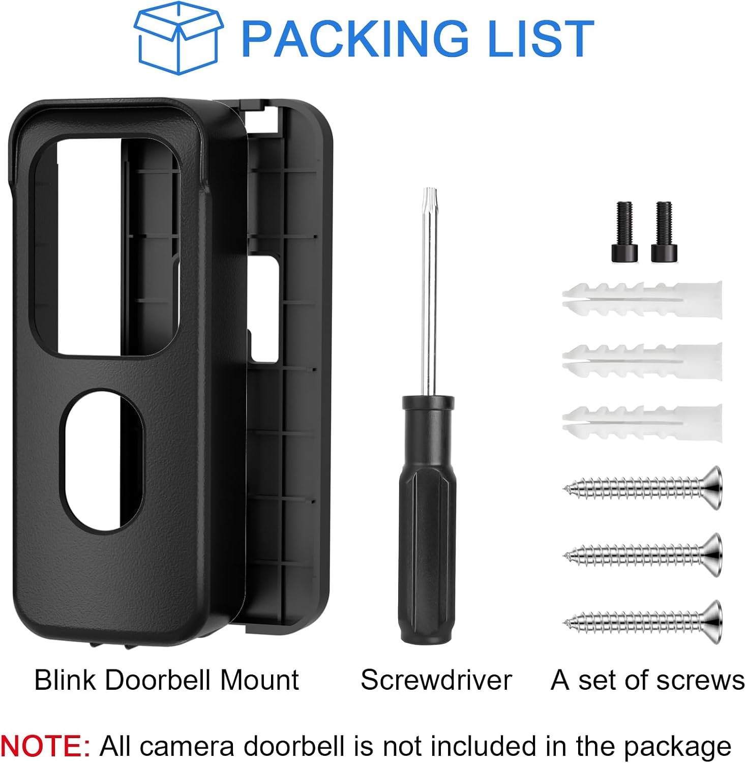 Adhesive Door Mount for All-new Blink Video Doorbell Camera(2nd Gen) Only, Not Block Doorbell Sensor, No-Drill Doorbell Mounting Bracket Accessories for Blink Doorbell Security System(Black) 8 71D9FVjgO4L. AC SL1500