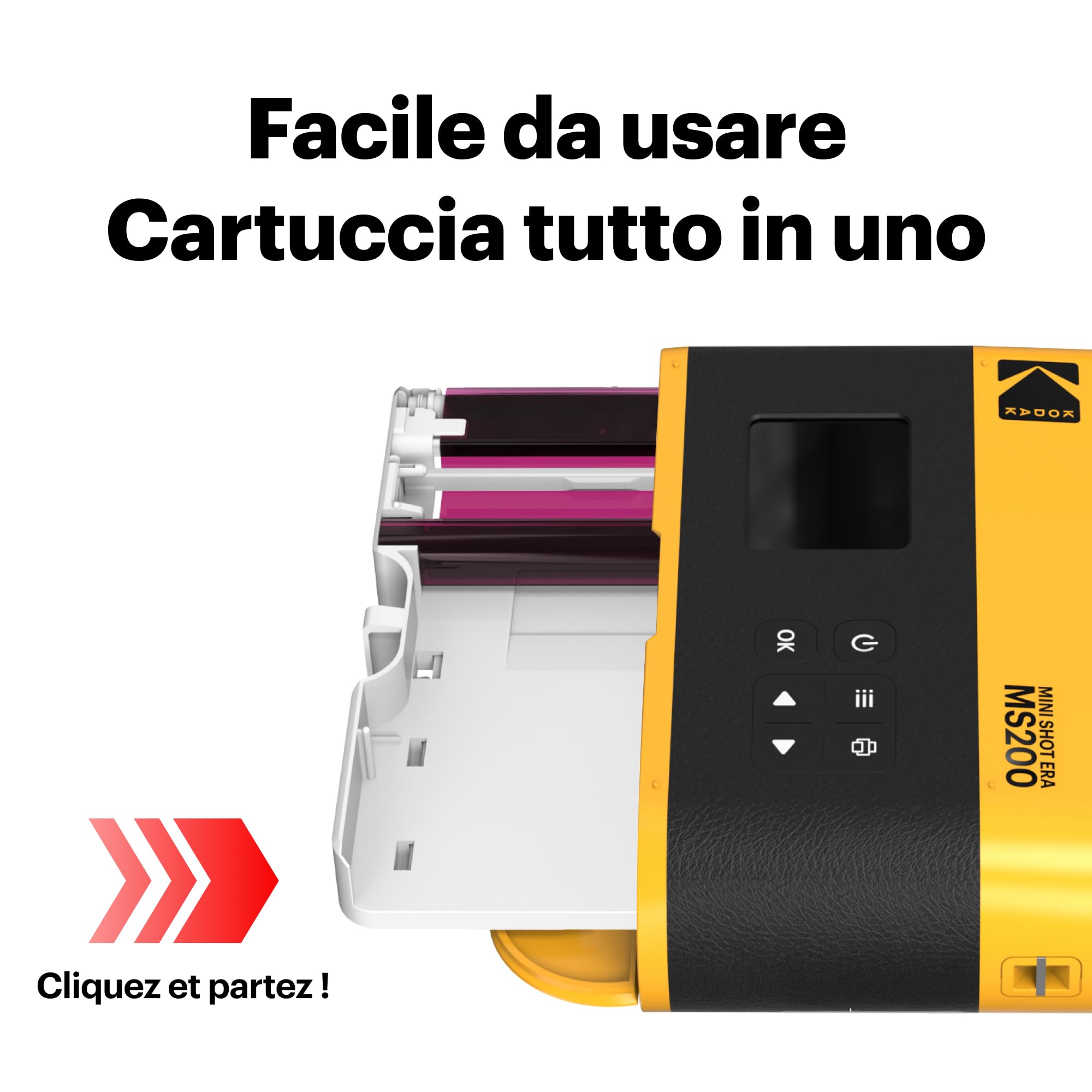 KODAK Mini Shot 2 ERA 4PASS - Fotocamera istantanea 2 in 1, 5,3 x 8,6 cm, colore: Giallo