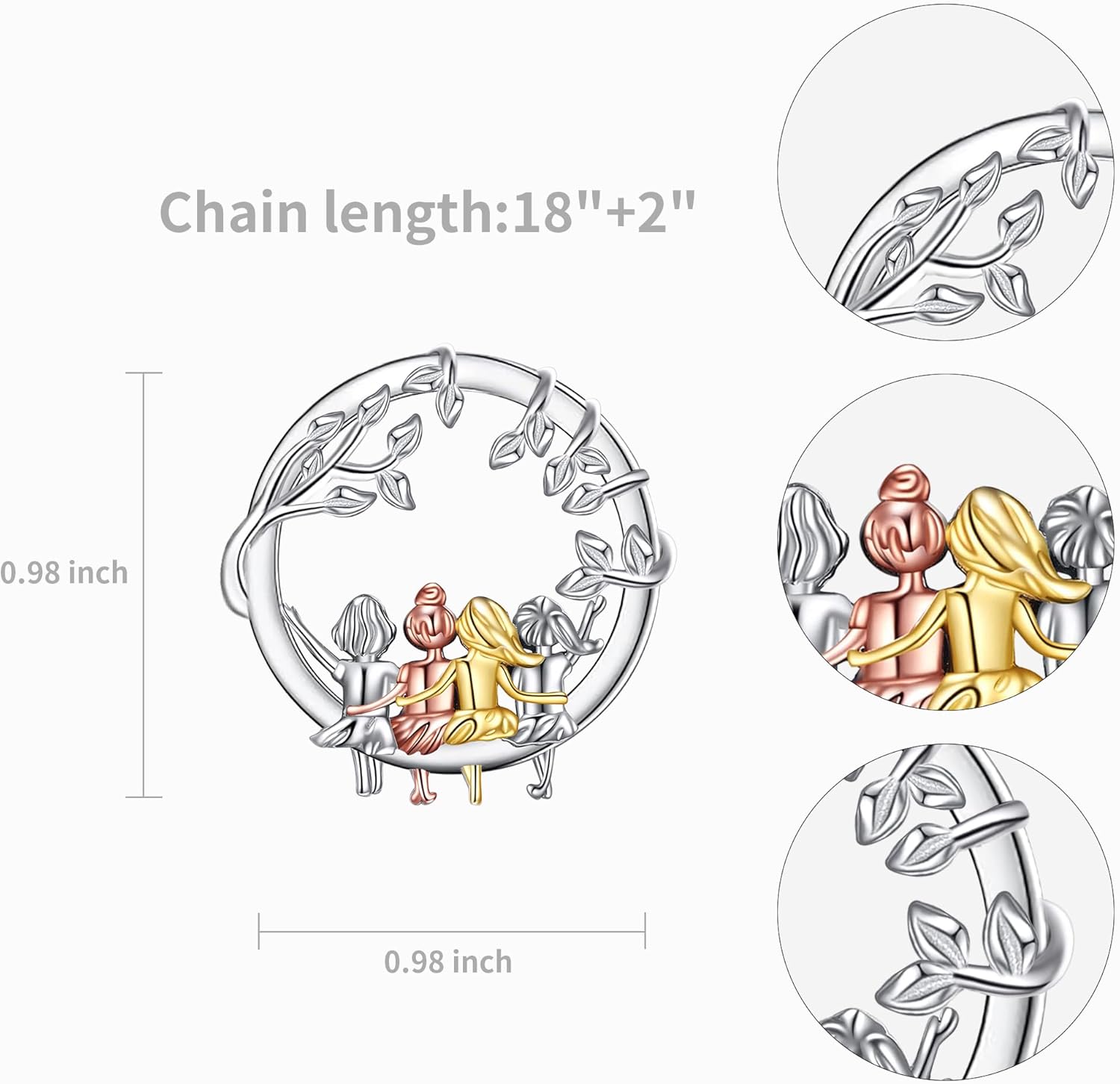 Hug Love New Mom to Be Gift Mommy of an Angel Necklace Miscarriage Memorial Gifts Sterling Silver Sunflower Mama Father Daughter Necklace Pink Ribbons Breast Cancer Awareness Jewelry Mom Gifts - Image 6