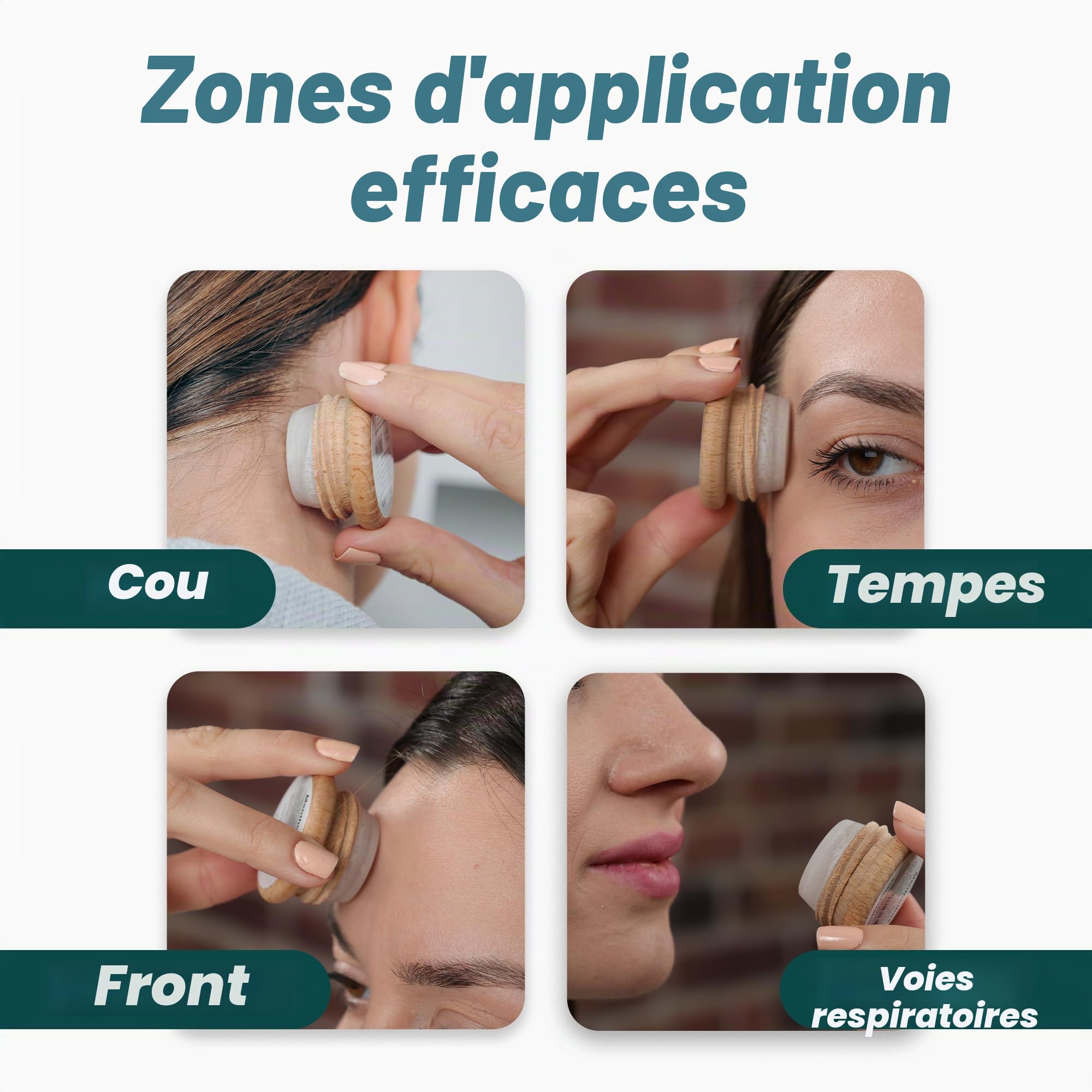 Mentholstein, boîte de menthol, migraine, macaron menthol rafraîchissant et glaçant, à appliquer sur le front et la nuque, massage spa au menthol, menthol cristal pur (3x6g)