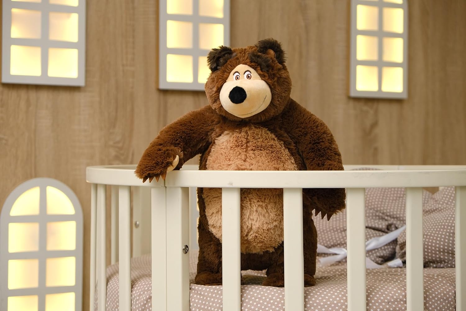 Masha and the Bear Official Bear Plush Toy – 15” Stuffed Animal from Cartoon – Soft & Cuddly Character Gift for Boys & Girls – Collectible Teddy from Popular Animated Series