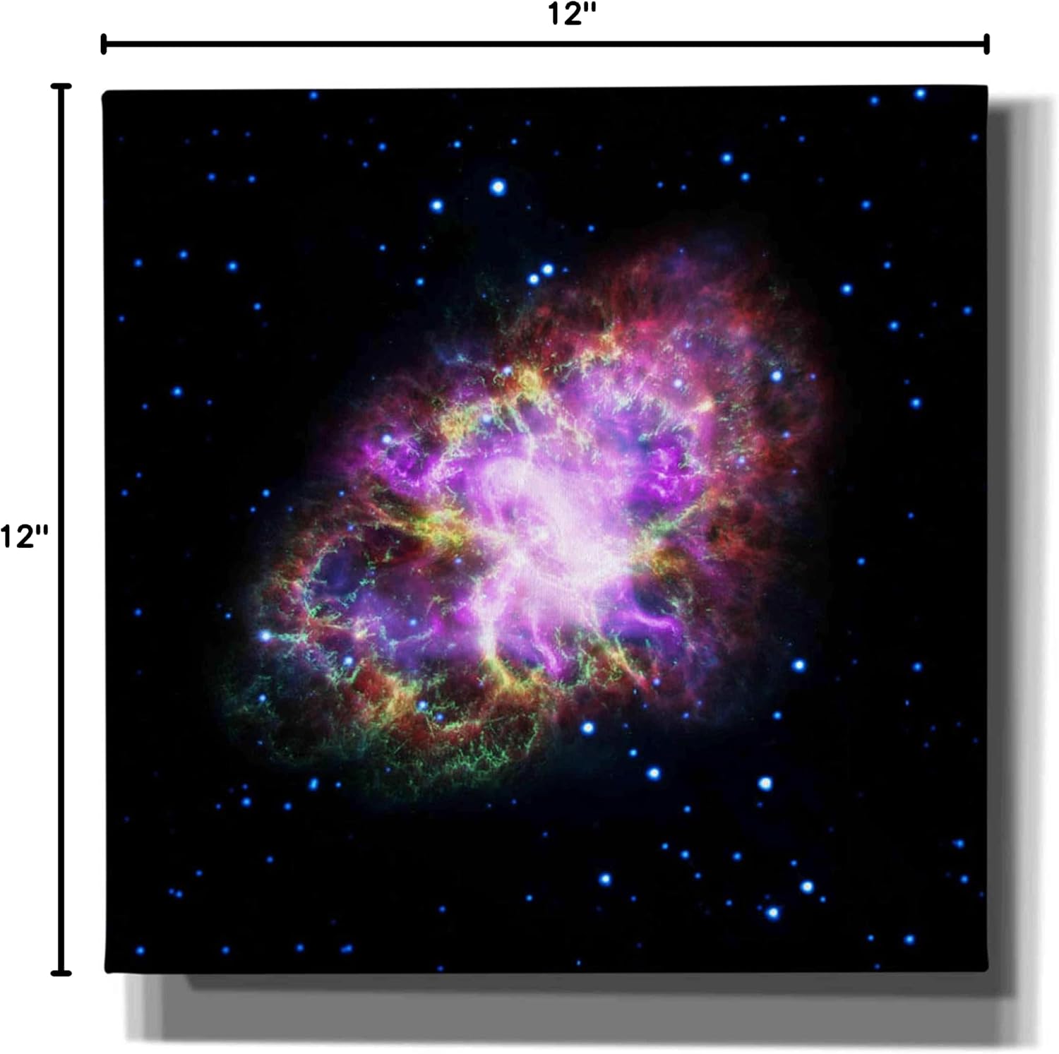 Epic Graffiti 'Crab Nebula Multi-Wavelengths' Hubble Space Telescope Canvas Wall Art, 12" x 12"