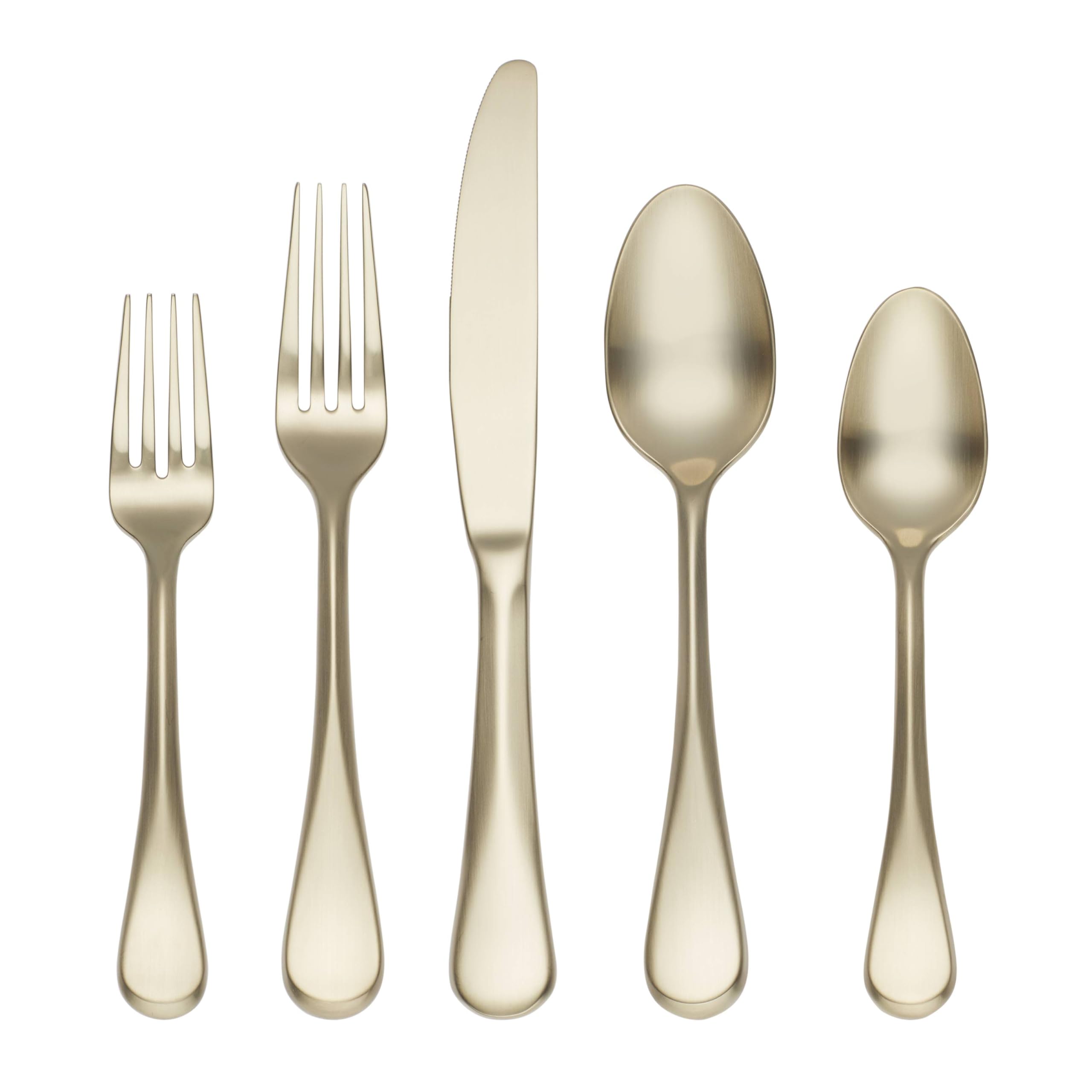 Cambridge Champagne Eloquence Satin Piece Flatware Set, 20 Count