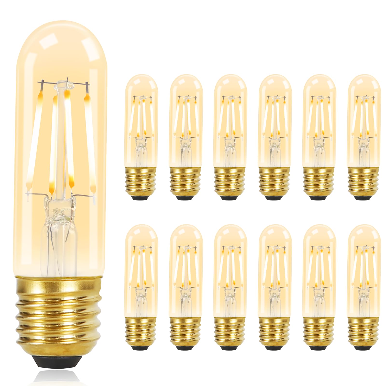GBLY 12er pack Glühbirne E27 LED Warmweiss - T30 LED Lampe 4W Edison Vintage Leuchtmittel 2700K Warmweiß Licht Birne Retro Filament Energiesparlampe E27 Sockel Nicht Dimmbar Light Bulbs