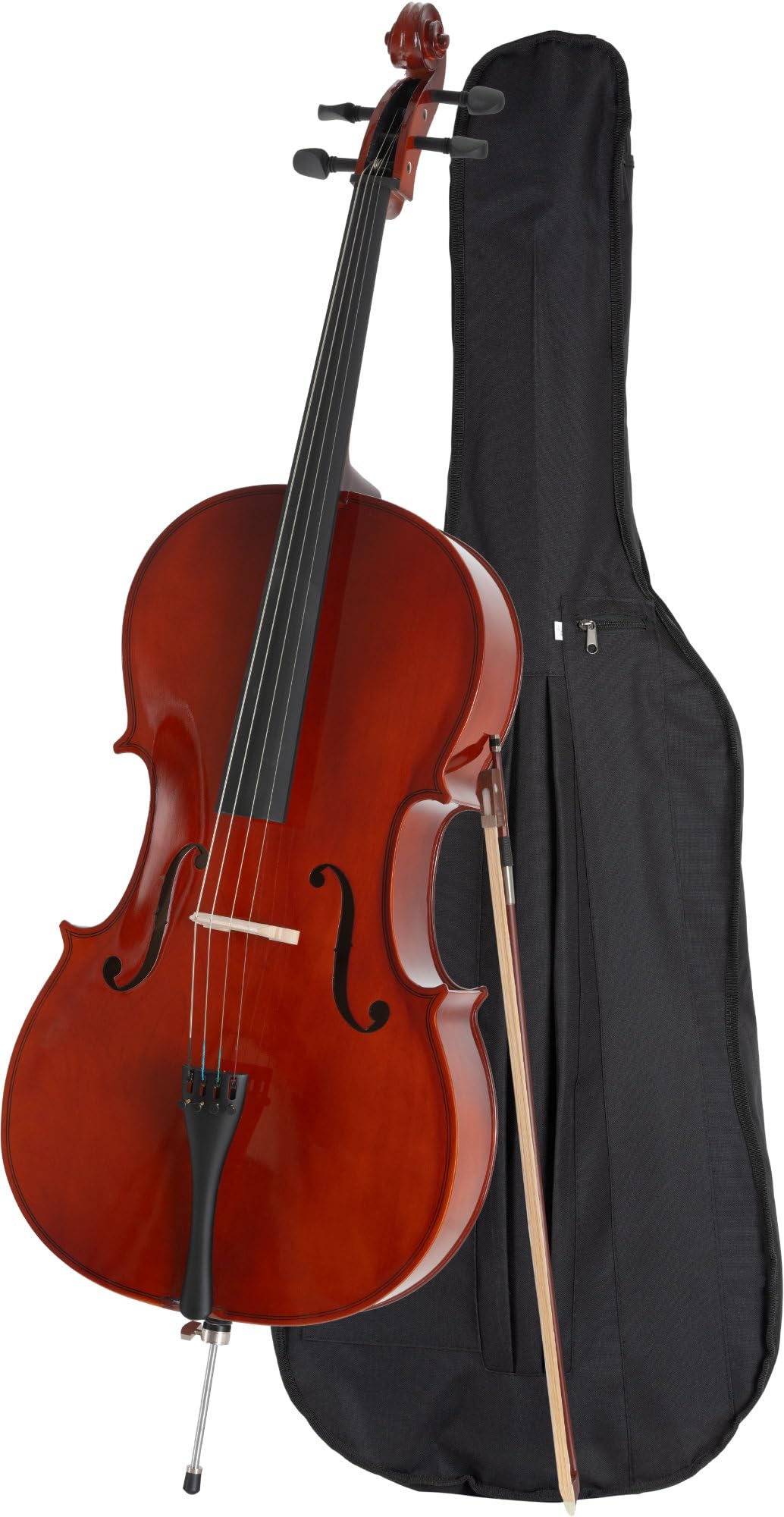 Classic Cantabile CP-100 Violoncello 4/4 Set (Tavola: Abete, Fondo: Acero, Meccaniche: Palissandro, puntale regolabile in altezza, finitura lucida, incl. Arco e Custodia)