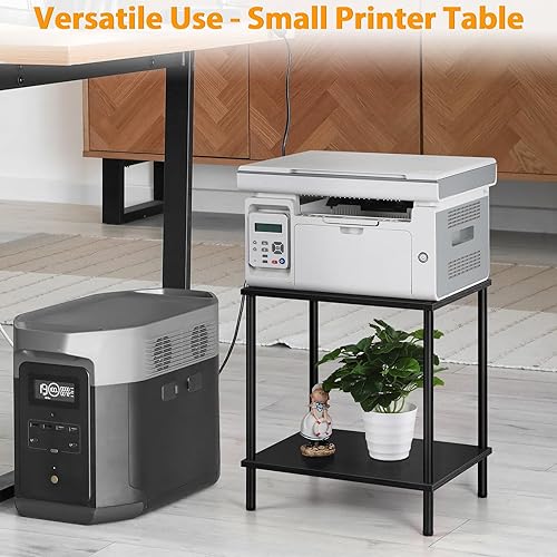 Miniatura 6 de ETELI Small Side Table Black Narrow End Table with Storage Shelf Modern Square Bedside Table Wood Nightstand for Living Room Bedroom Office