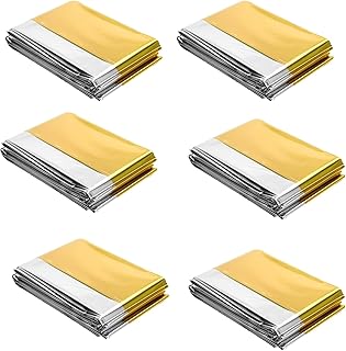 DZTSMART Rettungsdecke,Rettungsdecke Gold Silber 210x160cm,Auto, Erste Hilfe, Camping, Survival Kit - Emergency Blanket für Outdoor,Notfalldecke, Rettungsfolie (6, 210x160cm)