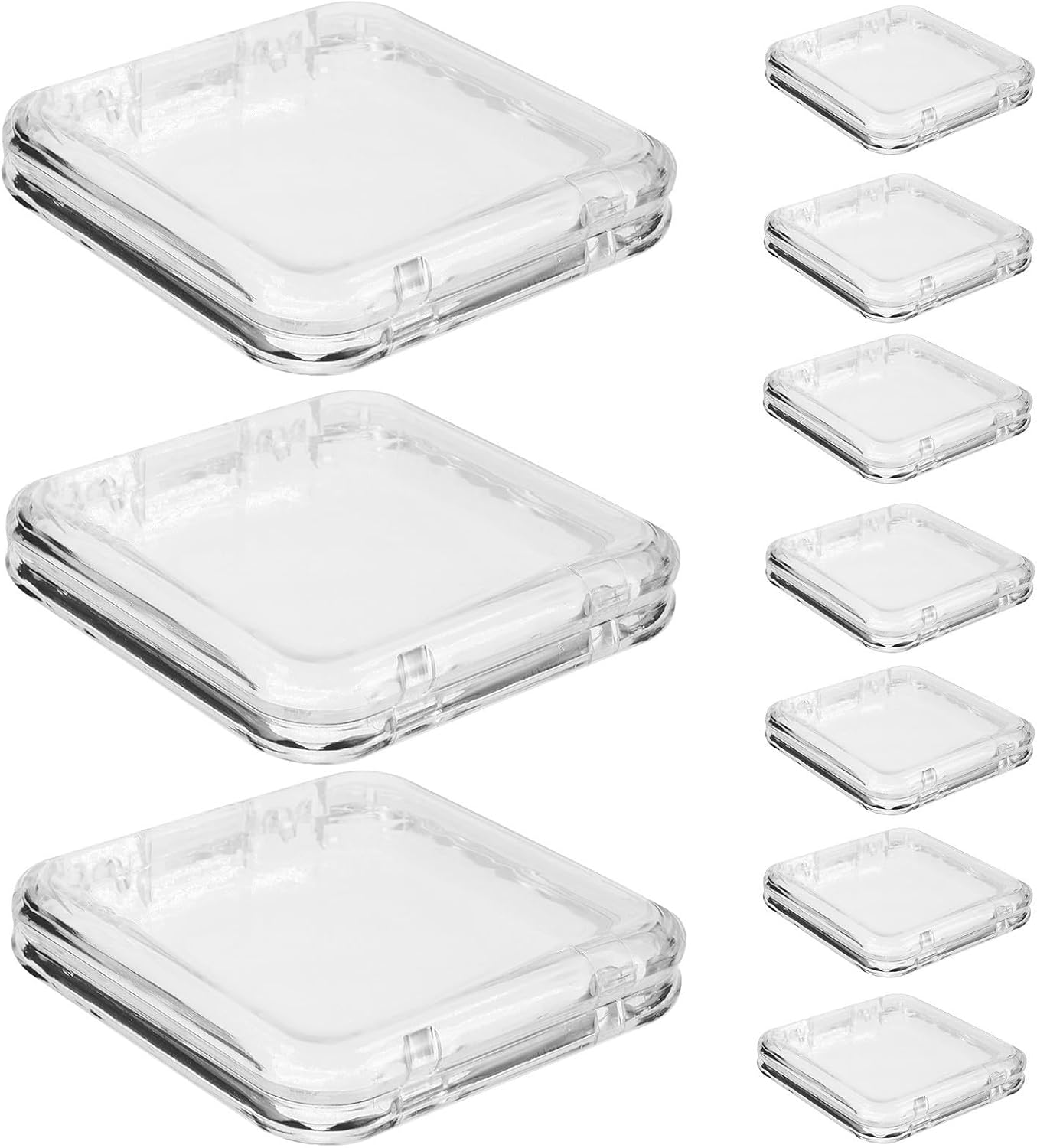 MAGICLULU 15pcs Plastic Storage Box 75x75x16 Mm for Coins and Jewelry