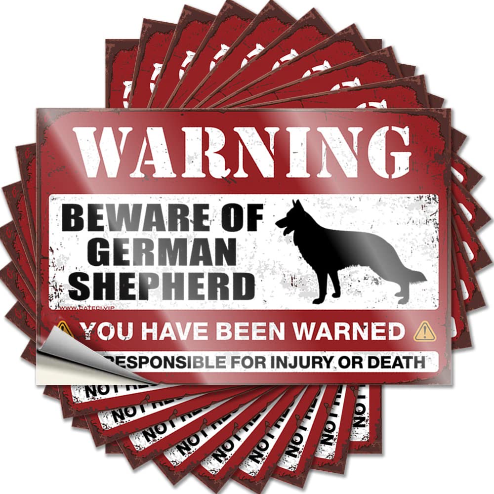 Stickers Girly, Boys Door Beware of German Shepherd | Rubber(12X18CM)