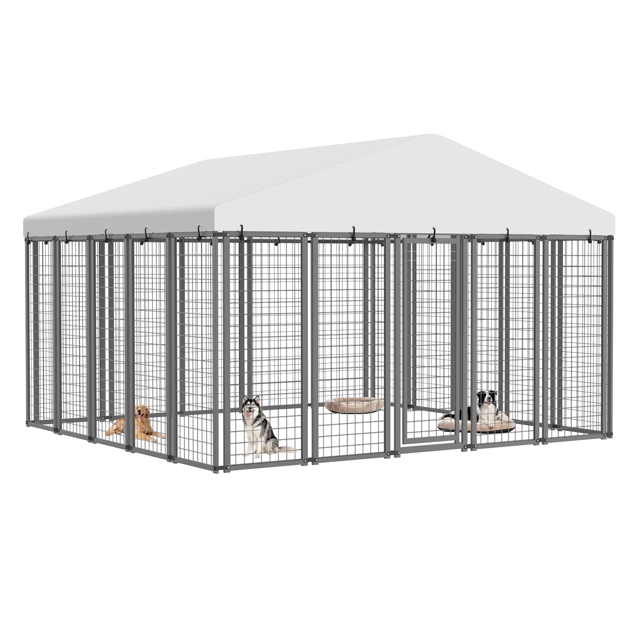 10x10 ft Outdoor Dog Kennel, Heavy Duty Dog Pens for Large Dogs