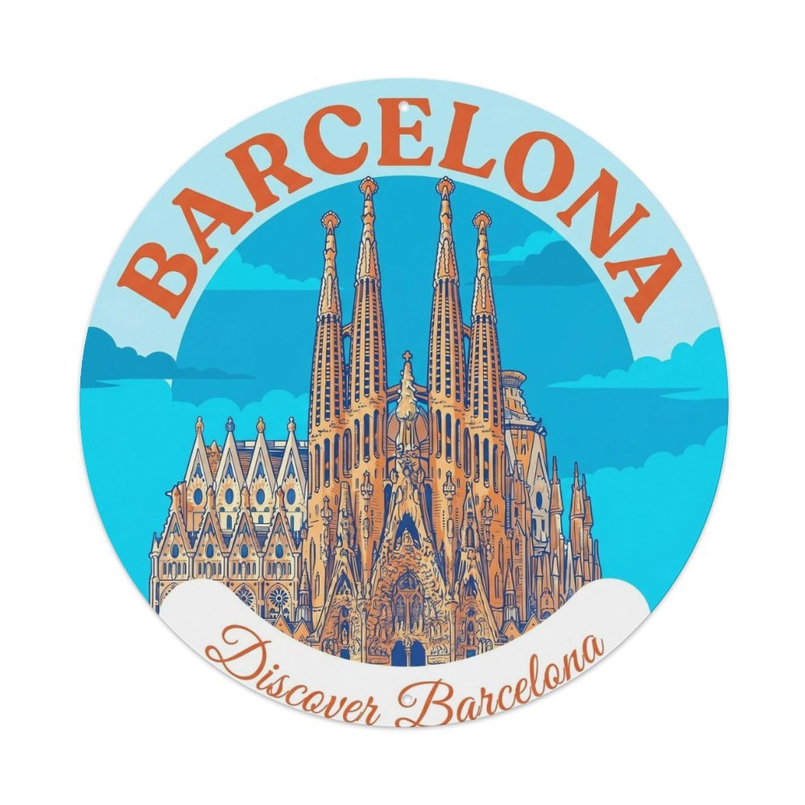 Vintage Travel Sagrada Familia Barcelona 1 Metal Tin Sign Plaque