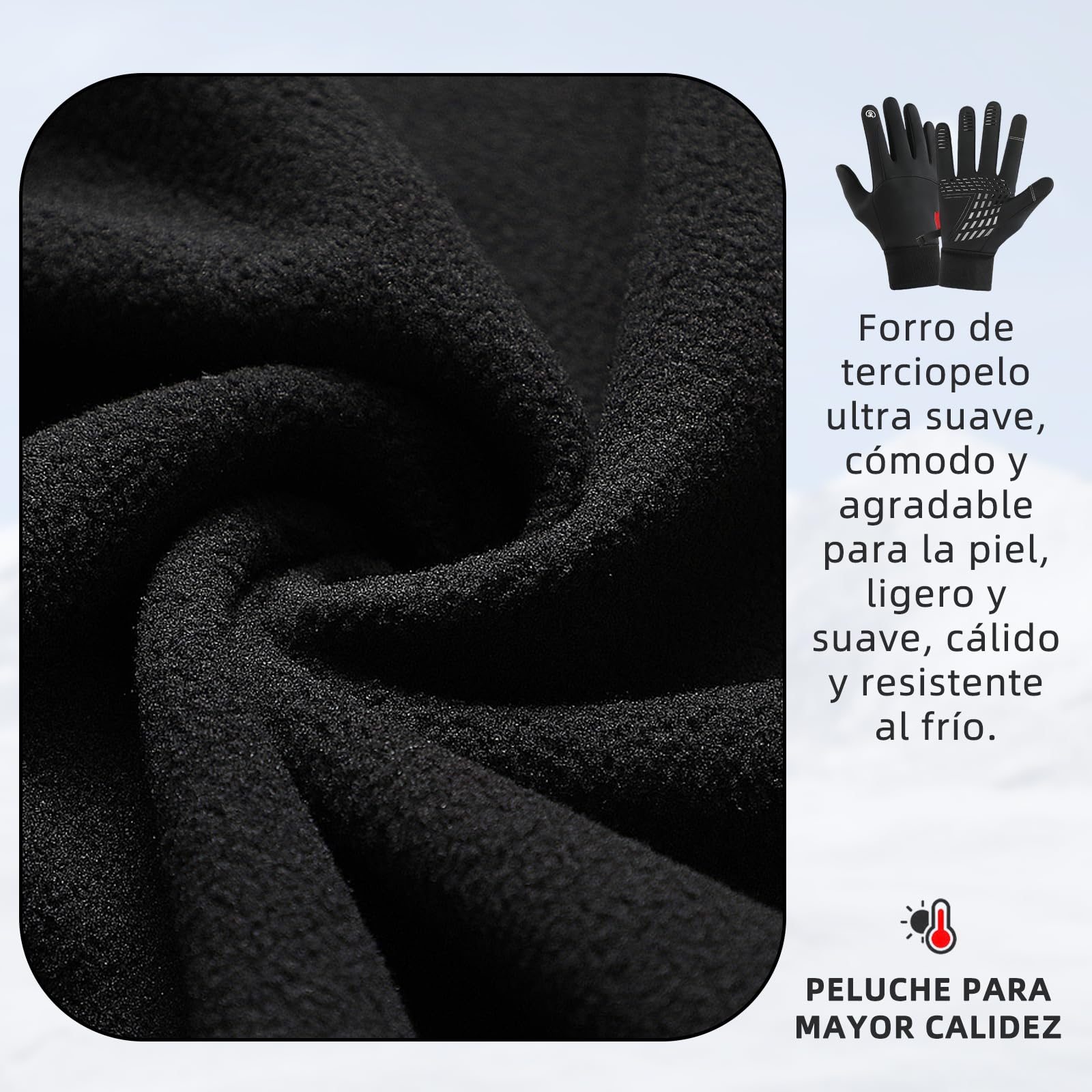 Zynxel Guantes Moto Invierno Hombre y Mujer, Guantes Moto Termicos Pantalla Táctil por Ciclismo,Running, Ligeros, Antideslizantes, Camping, Cálidos, Conducción, Senderismo, Combate, Esquiar