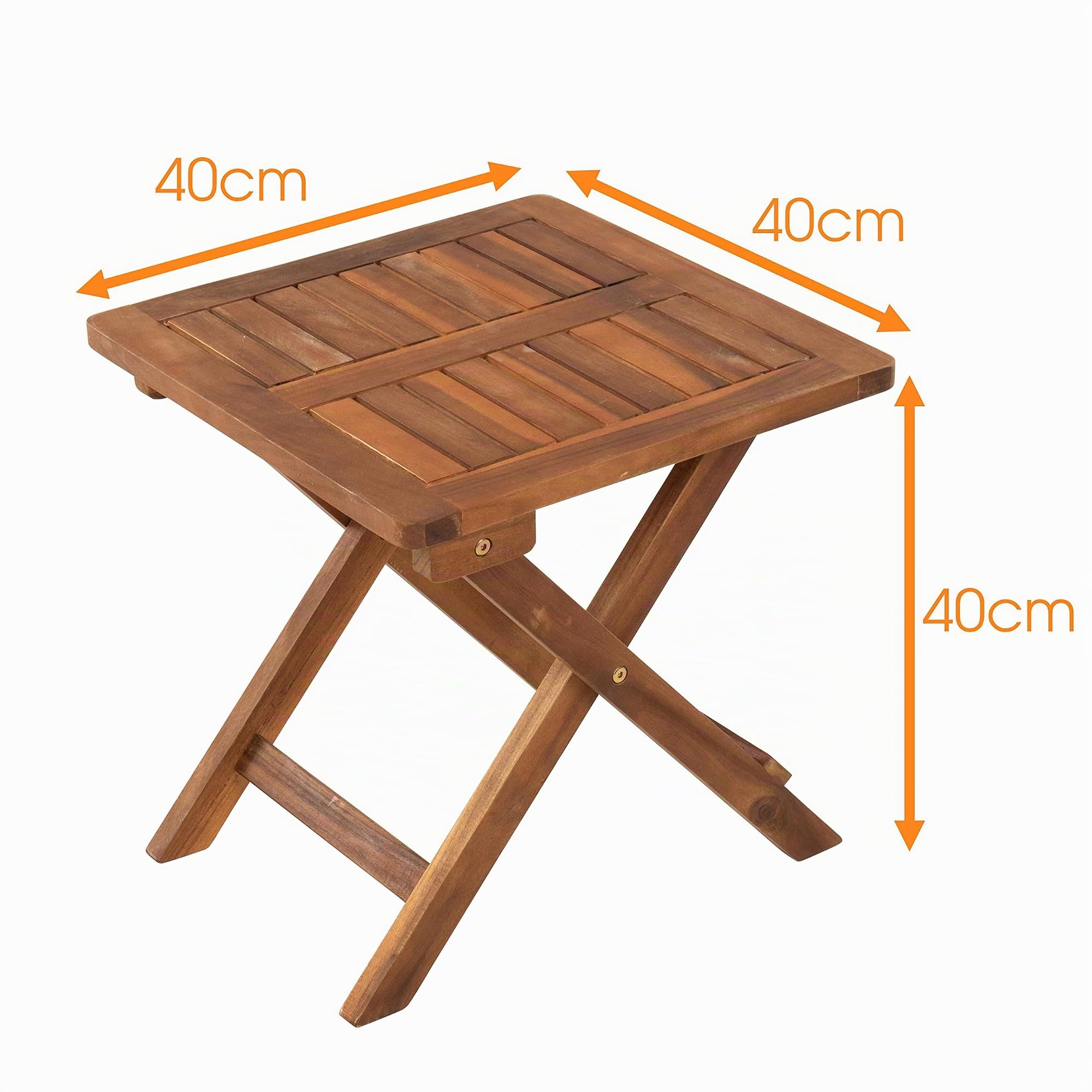 Table d'appoint en bois d'acacia pliante 40 x 40 cm
