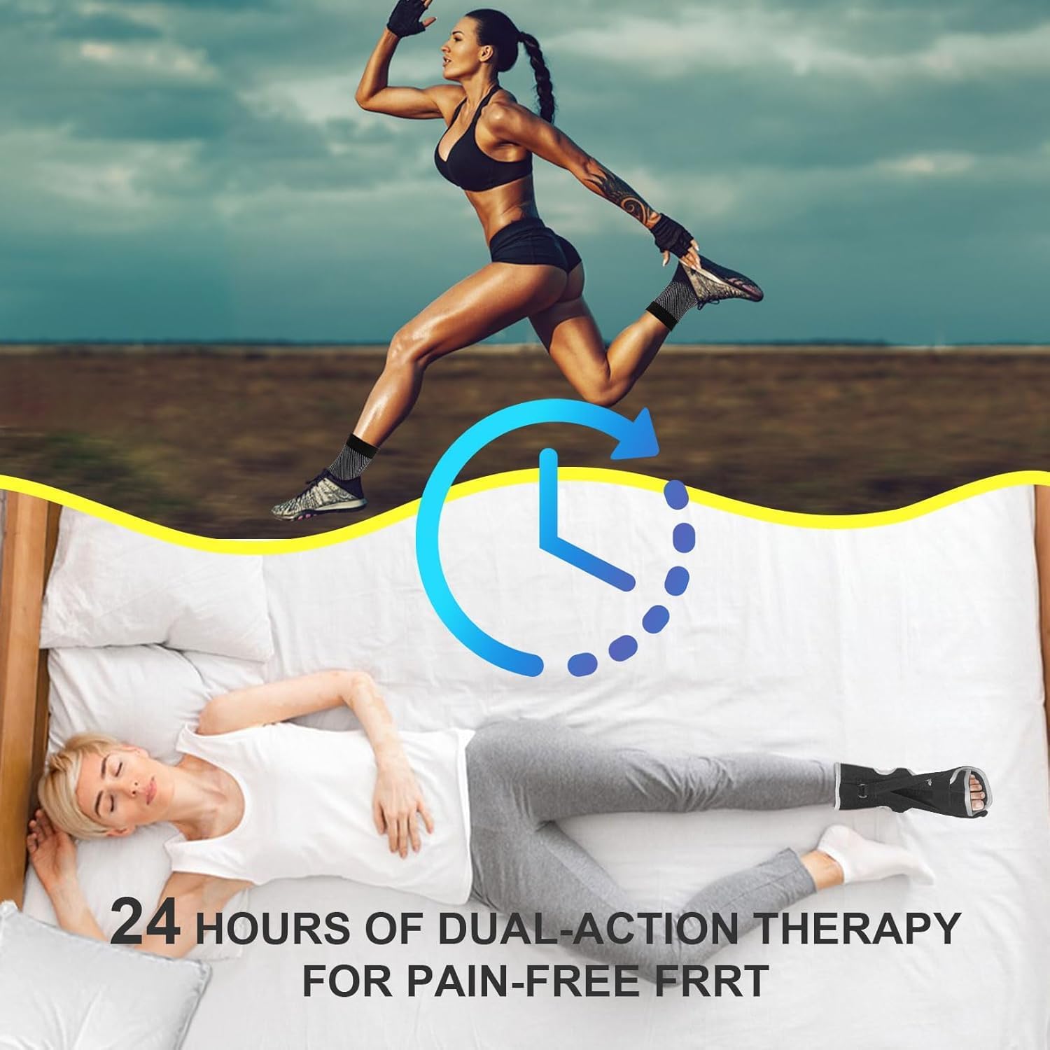 Plantar Fasciitis Night Splint, 2026 Upgraded Adjustable Plantar Fasciitis Relief Night Splint for Men and Women with Achilles Tendonitis and Plantar Droop (Black and Gray) - Image 4