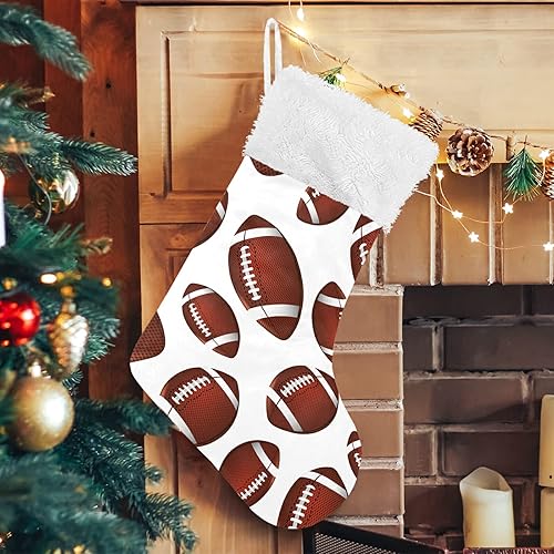 Miniatura 5 de GOODOLD Calcetines de Navidad, rugby, fútbol, decoración de medias de Navidad para la familia, decoración de fiestas, decoración de chimenea, 18 x