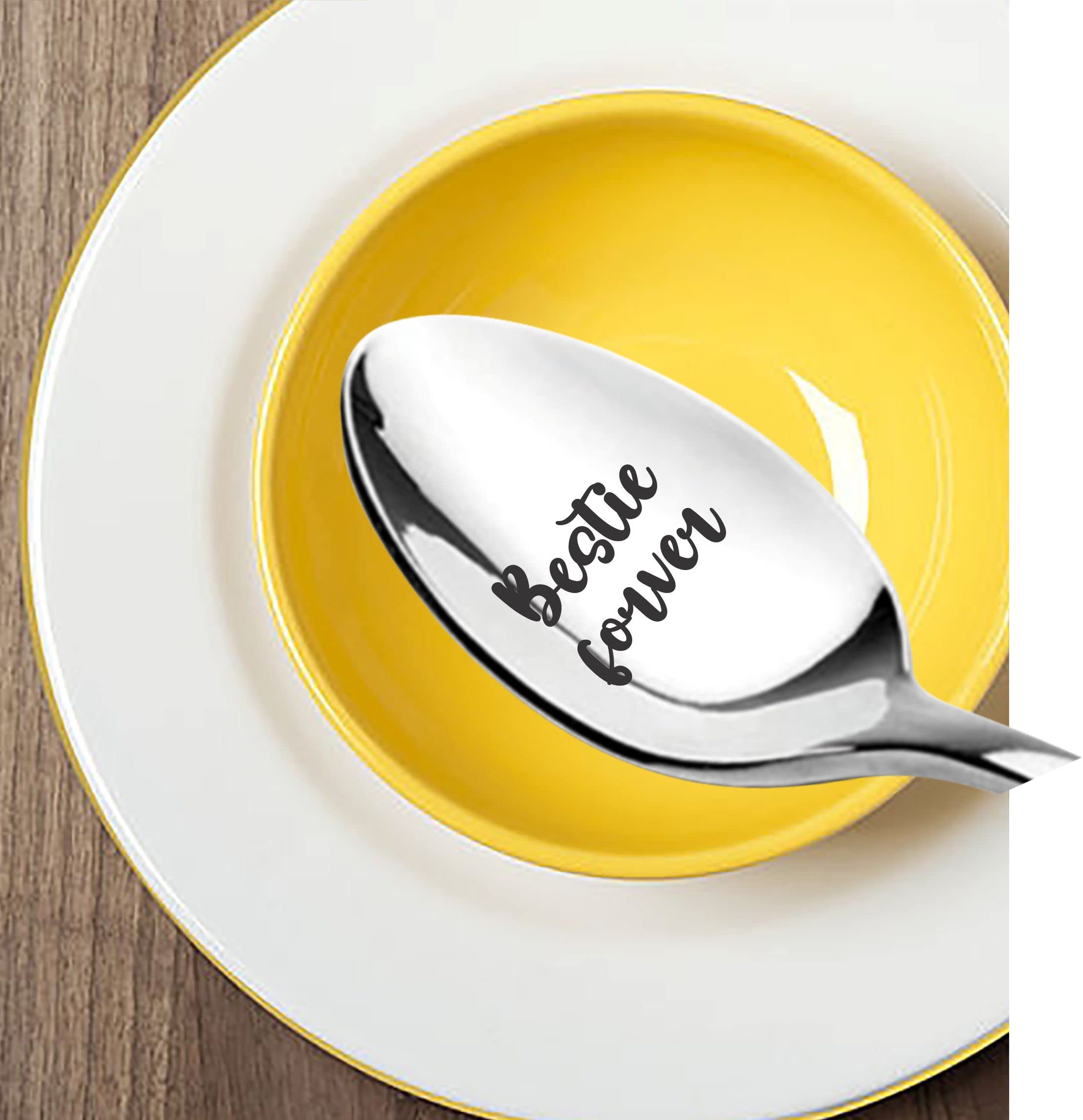 Personalized Engraved Spoon For Besties - Friendship Day, Coffee Lover, Long Distance Gift Idea For Men & Women (7 Inch, Stainless Steel) - View #3