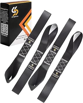 Strapinno 4pcs. Soft Loop Tie-Down Straps -1.7 in. x 17 in. Straps with 10,500lbs Breaking Strength and 3,500lbs Working Load Limit Each, Ideal for Securing ATV, UTV, Vehicles, and Other Equipment
