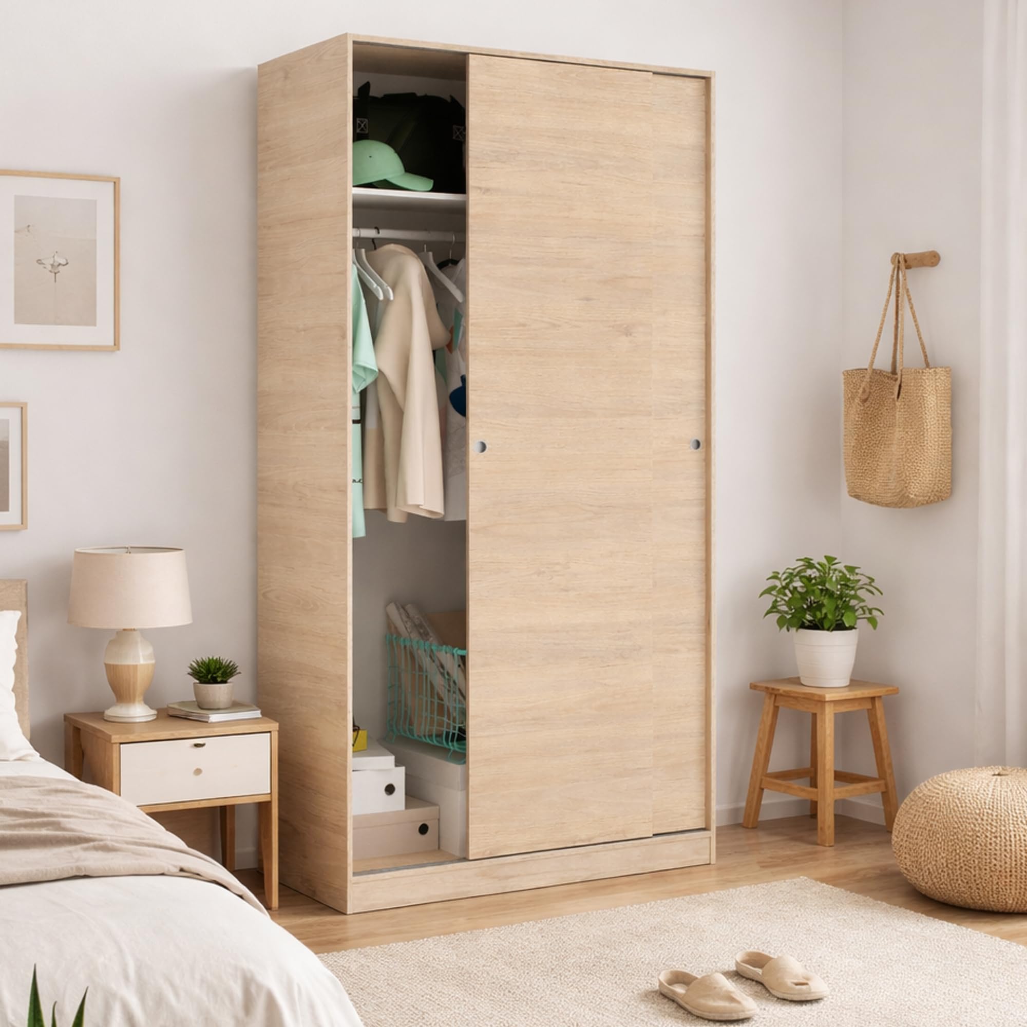 Dmora Guardaroba 2 Ante Kilimangiaro 50x204h cm Marrone Rovere Armadio Camera da Letto