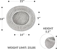 Vista 9 de Friends Forever Serena Donut - Cama ortopédica de espuma viscoelástica para perro, sofá ovalado de piel sintética suave para gato de interior, felpa
