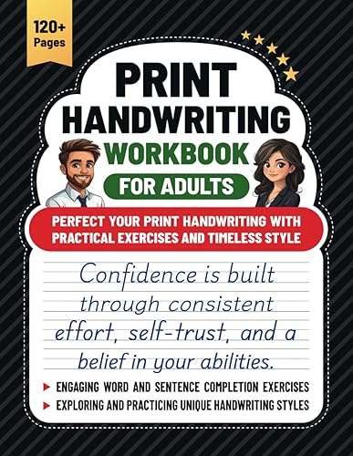 Print Handwriting Workbook for Adults Perfect Your Print Handwriting With Practical Exercises and Timeless Style