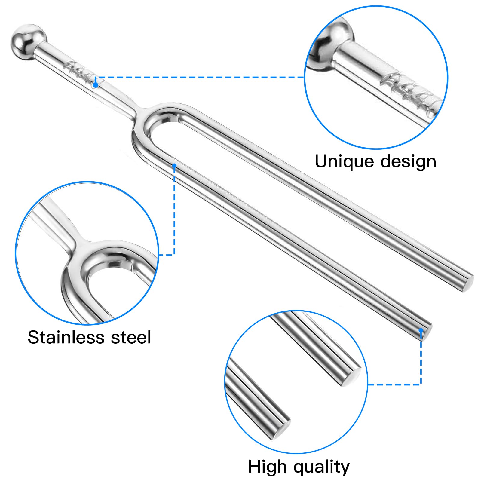 OFKPO A440 Hz Tuning Fork, Tuning Violins, Pianos, Guitars Musical Instruments Tool(Silver) - Image 3