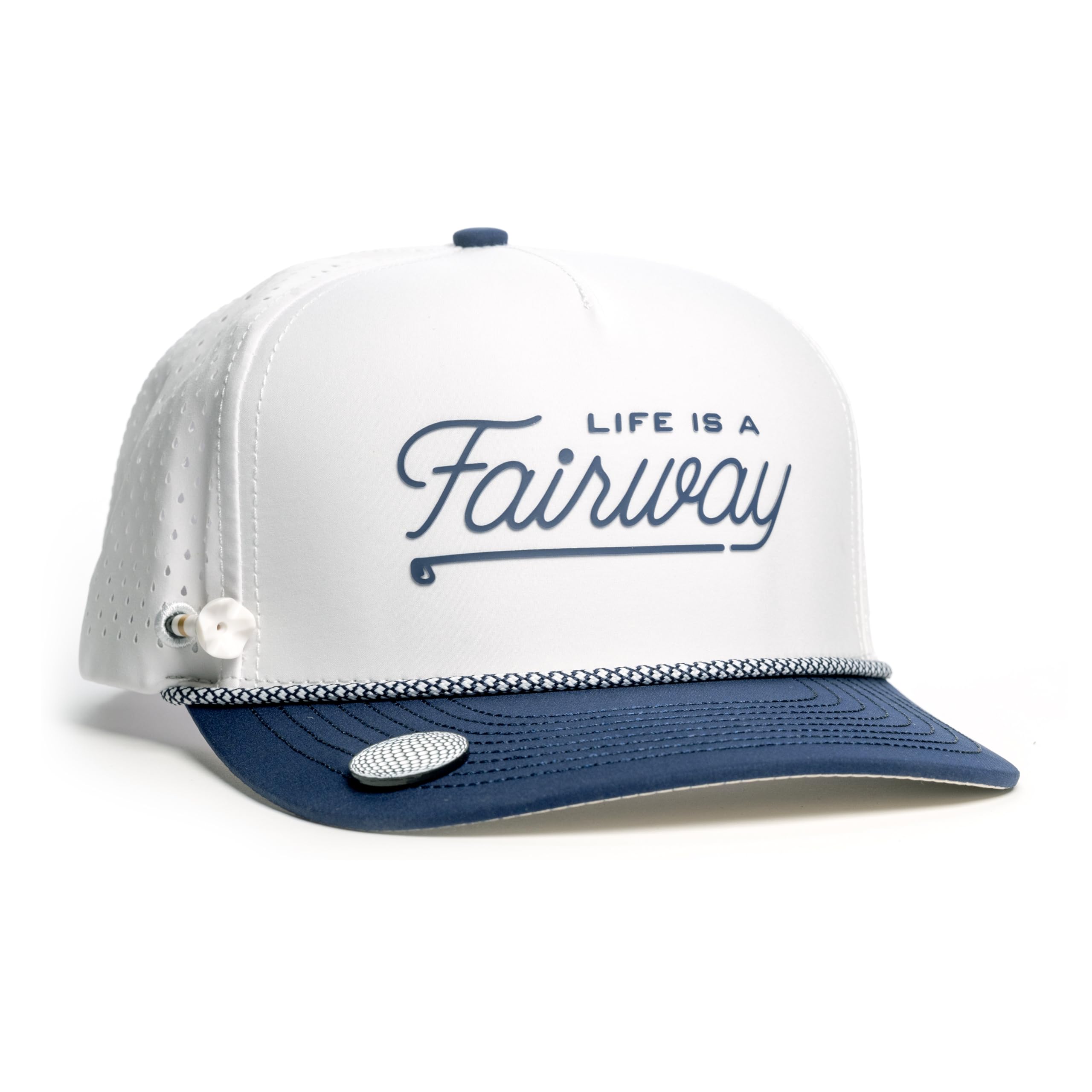 BRIMZ Golf Performance Hat - Tee Holder &amp; Magnetic Brim - Breathable Sweat &amp; Water Resistant Golfing Snapback Cap