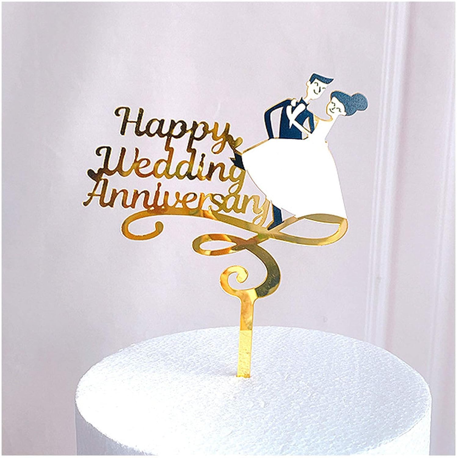 Cake Topper Kuchendekorationen for Geburtstag, Hochzeit, Party, Cake Topper, Acryl, Cupcake-Topper, geeignet for Hochzeit, Jahrestag, Kuchen, Dessert, Dekoration, B, 10 Stück ( Color : A , Size : 50pc