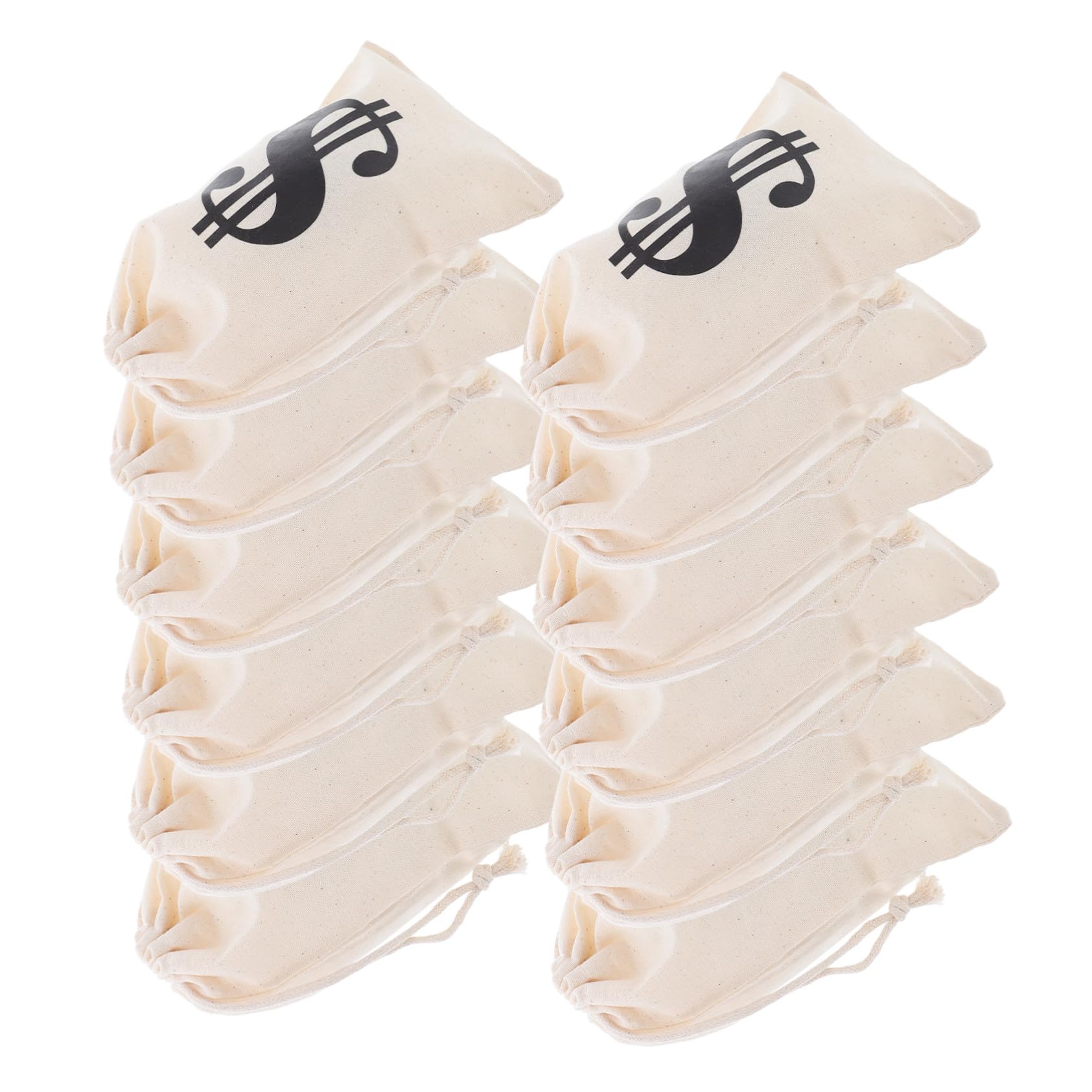 24 Sacs à Monnaie Pirate Cordon Coton Beige Réutilisables Jouets - 7