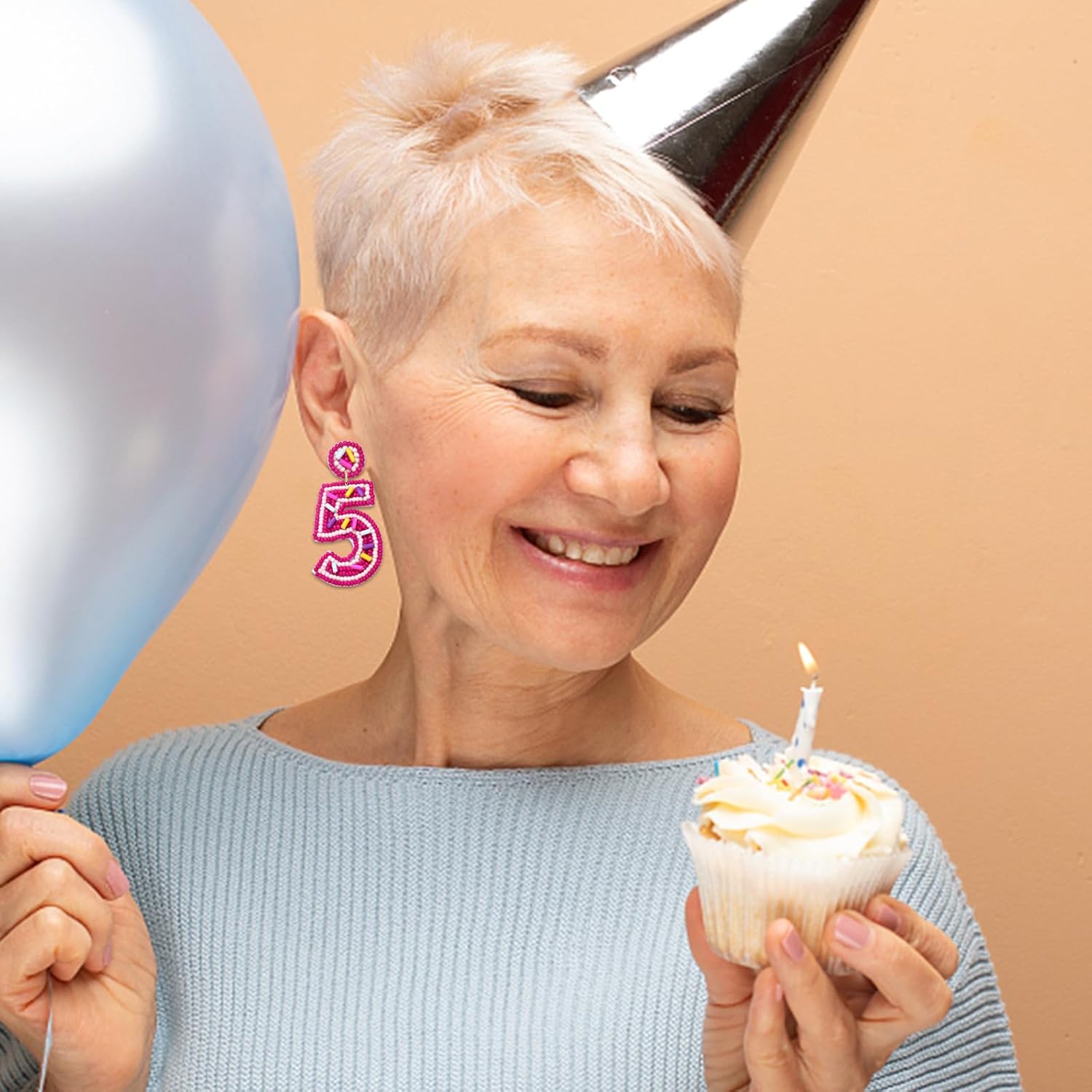 Beaded Birthday Earrings Cake Happy Birthday Earrings Handmade Drop Dangle Earrings Celebration Birthday Party Jewelry - Image 2