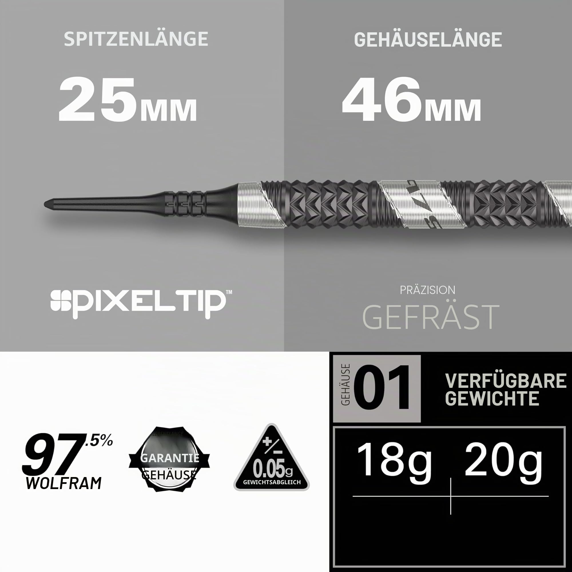 Target Darts 975 Ultra Marine Soft Tip Darts Set, 18G/20G | 97.5% Wolfram Dartpfeile, K-Flex Nr.6 Flights & Shafts All-in-One-Flug- und Schaftsystem | Professionelle Dart-Sets