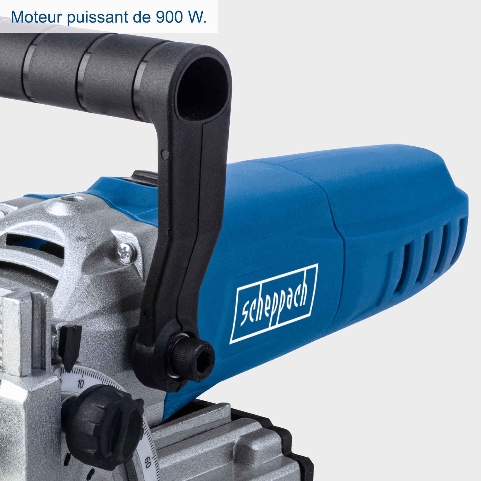 Scheppach Flachdübelfräse BCJ900 Nutfräse Fräsmaschine inkl. 60 Flachdübel & Staubbeutel | 900W Leistung | Nuttiefe max. 18mm | Nutbreite 4mm | Schneidscheiben-Ø 100mm | Schneidscheibenbohrungs-Ø 22mm