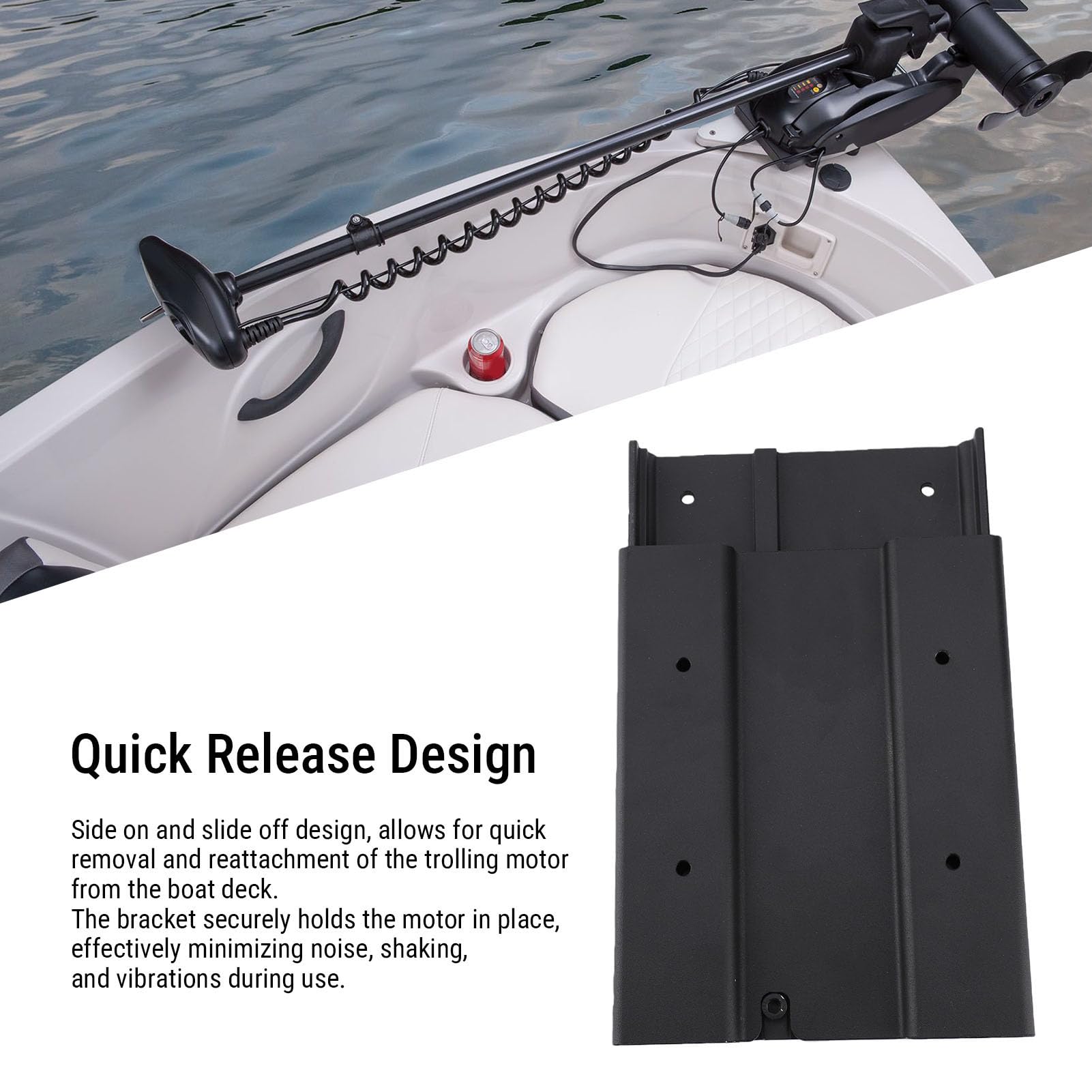 Cryfokt Trolling Motor Mounting Plate, Quick Detach Aluminum Bracket