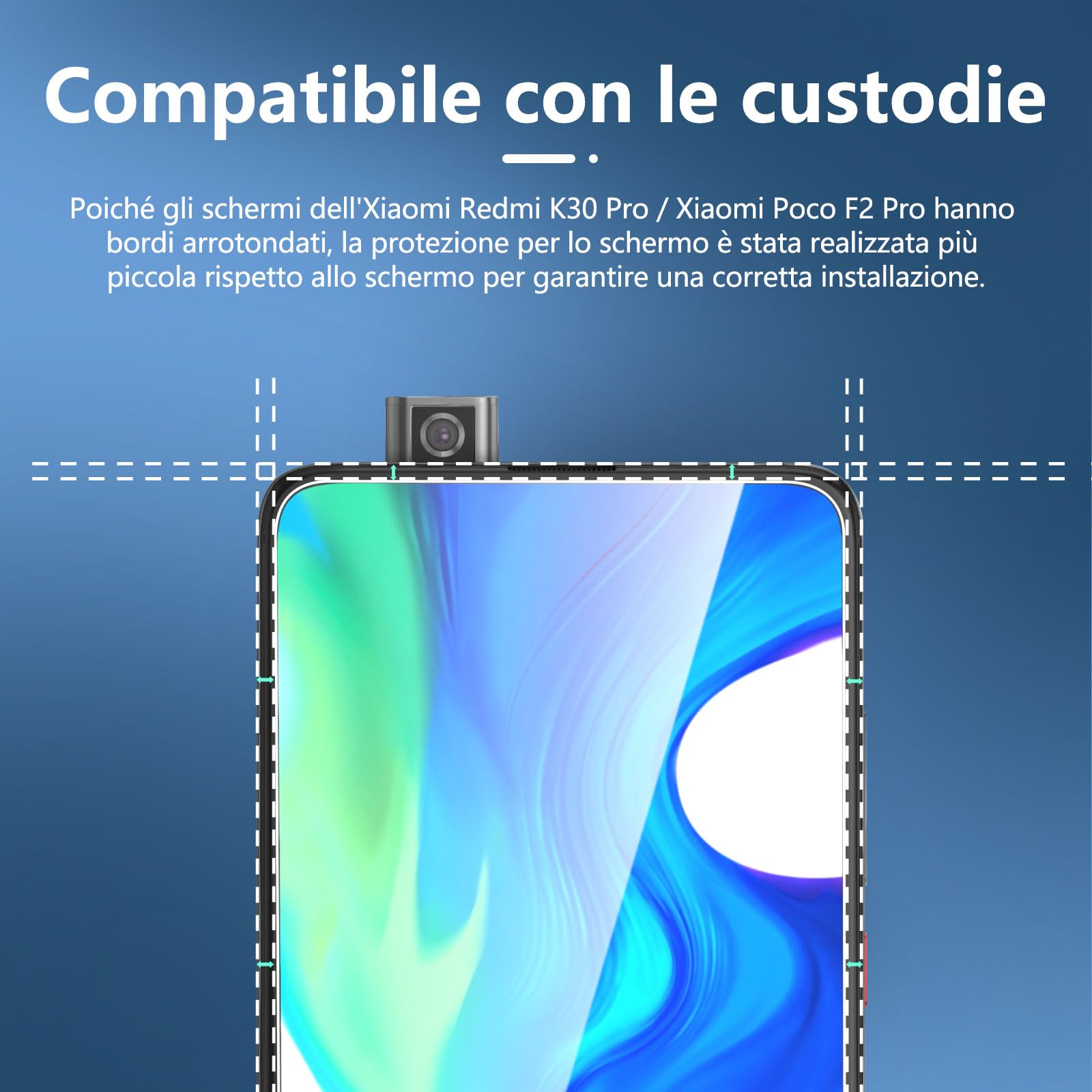 NEW'C 3 Pezzi, Vetro Temperato per Xiaomi Redmi K30 Pro