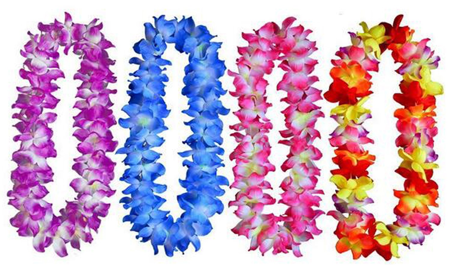 2 Ensembles Guirlandes Hawaïennes Fête Hula Luau Bracelet Collier Bandeau Hawaïen Guirlandes De