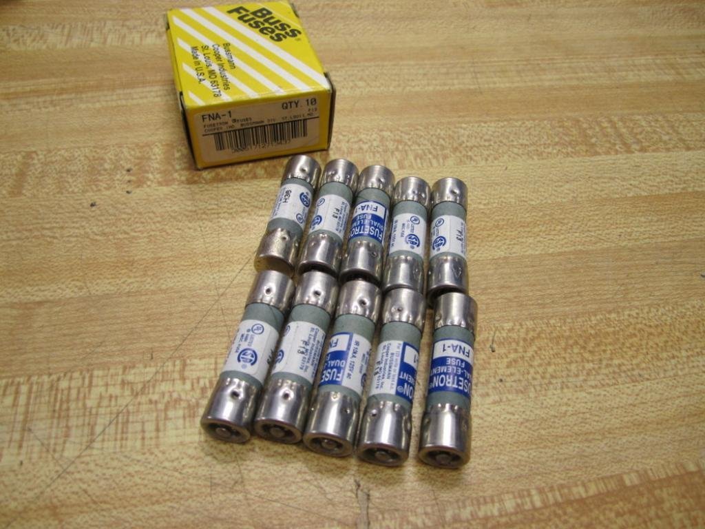 Bussmann FNA-1 , Fuse, 1Amp 125V DUAL ELEMENT FNA1 (PACK OF 10)