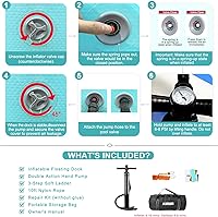 Vista 5 de AWSUM Muelle Flotante Inflable Plataforma de Aire Muelle Flotante Isla Balsa con Superficie Antideslizante para Piscina, Playa, Océano