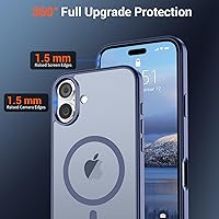 Vista 329 de SUPFINE - Funda magnética para iPhone 13 Pro Max (compatible con MagSafe), (protección contra caídas de grado militar de 10 pies), delgada, Negro