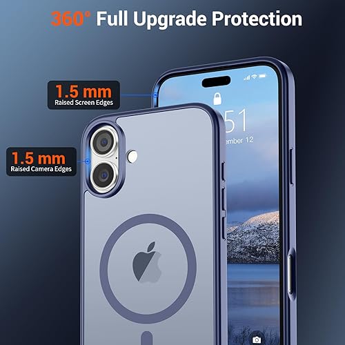 Miniatura 329 de SUPFINE - Funda magnética para iPhone 13 Pro Max (compatible con MagSafe), (protección contra caídas de grado militar de 10 pies), delgada, Negro