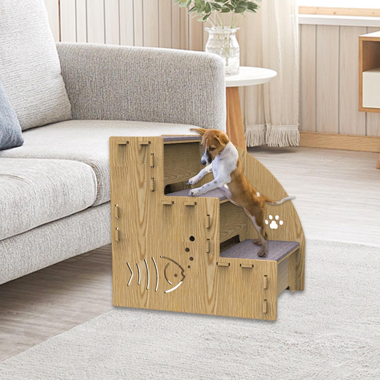 Scaletta Per Cani E Gatti Regolabile Mekidulu – Altezza 18-76 Cm, Gradini Combinabili, Ideale Per Animali Anziani E Di Piccola Taglia