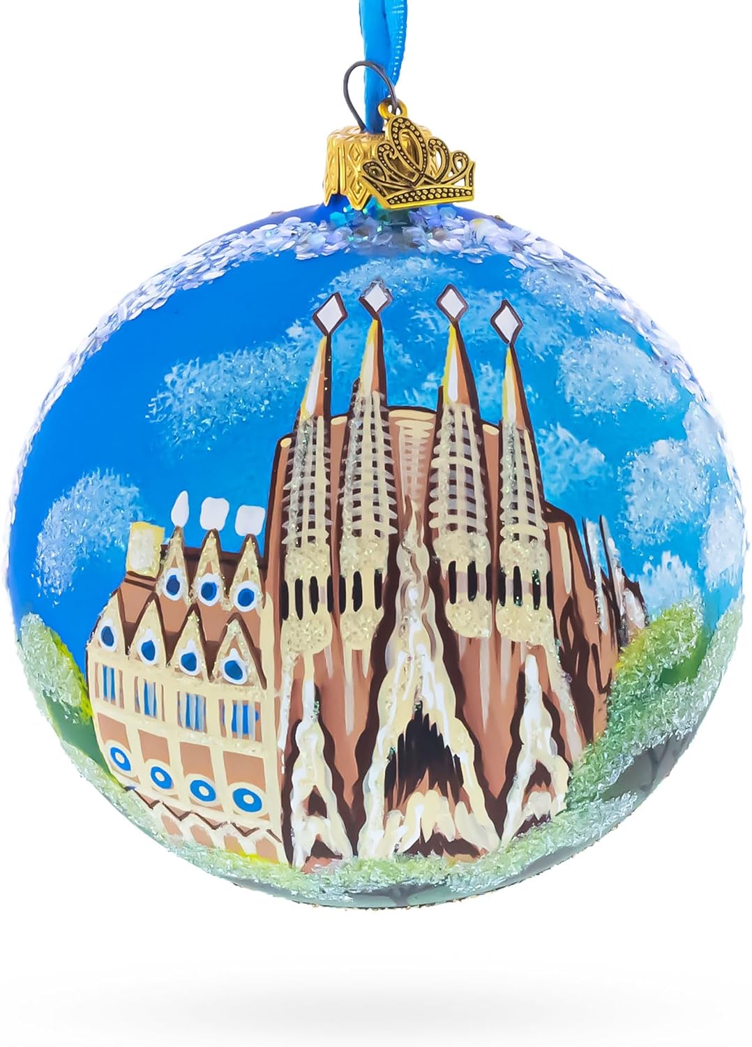 La Sagrada Familia, Barcelona, Spain Glass Ball Christmas Ornament 4 Inches