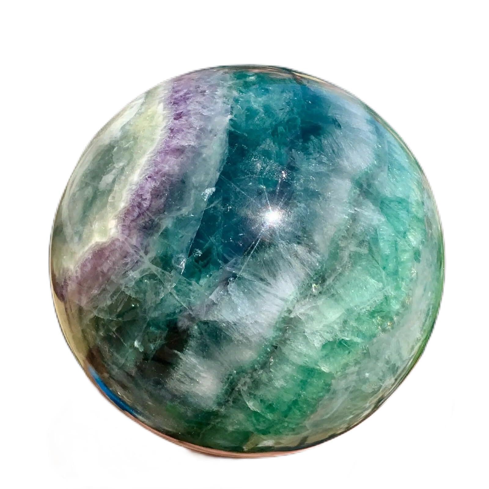 IDGTTLDF Colourful Fluorite Sphere Quartz Crystal Ball Magic Ornaments (Size : 700-800g)