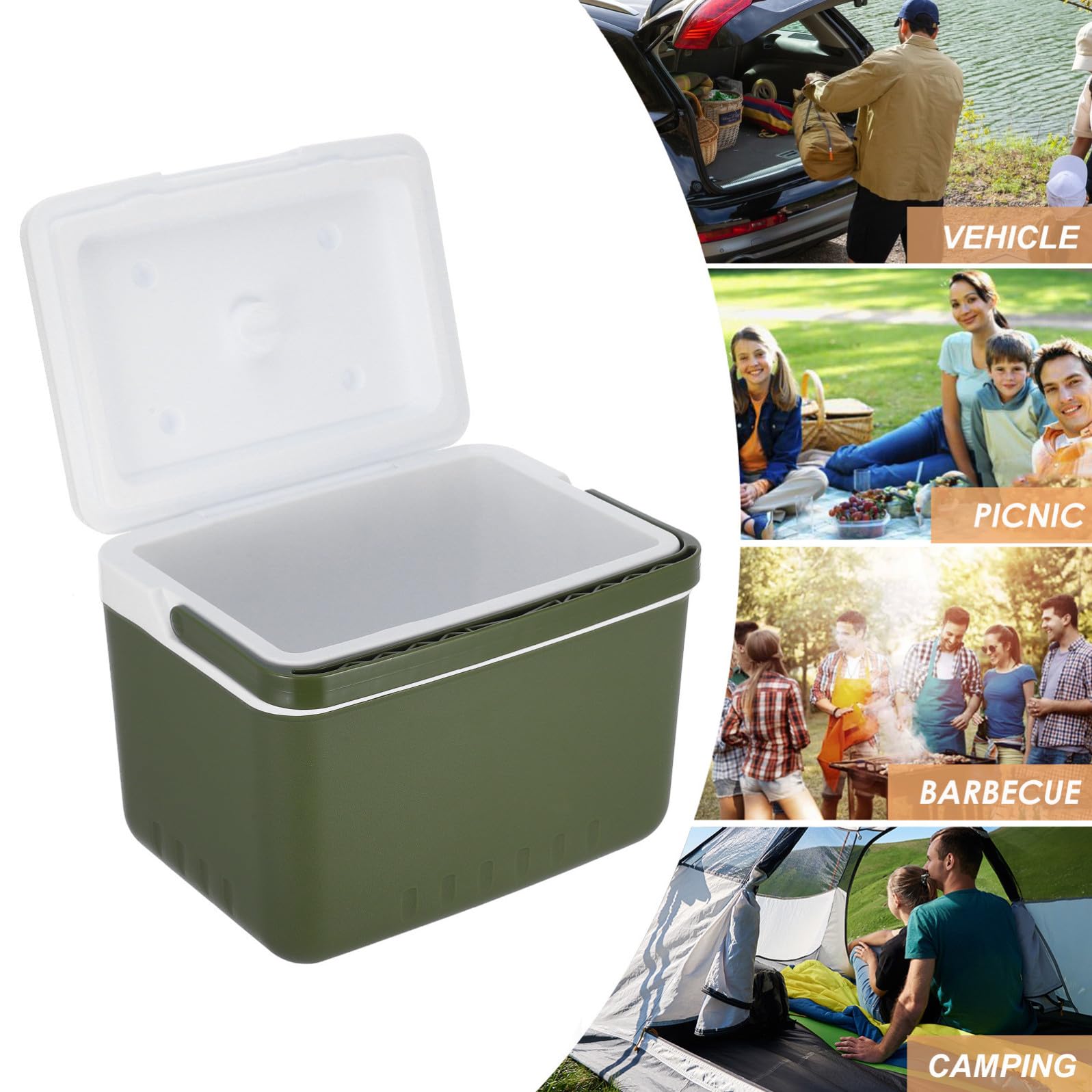 Frigorifero Portatile 6l con Isolamento Termico e Maniglia, Box Termico per Alimenti da Viaggio e Campeggio, Contenitore Refrigerante per Picnic, Barbecue e Attività Outdoor
