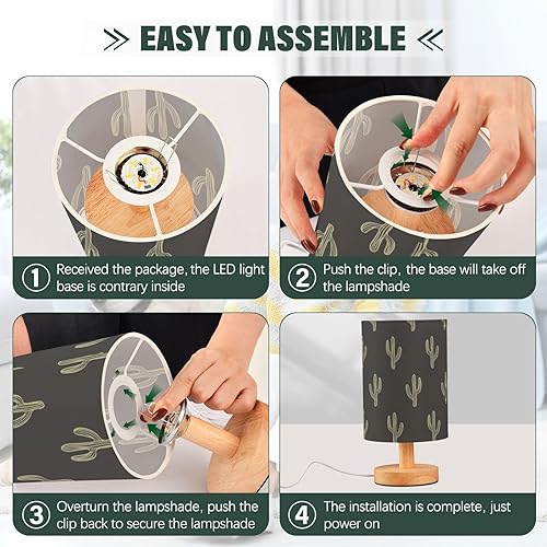 Miniatura 4 de Nightstand Lamp Light Table Lamp for Small Spaces Western Cactus Plant Boho Mexicana Night Lights for Kids Kitchen