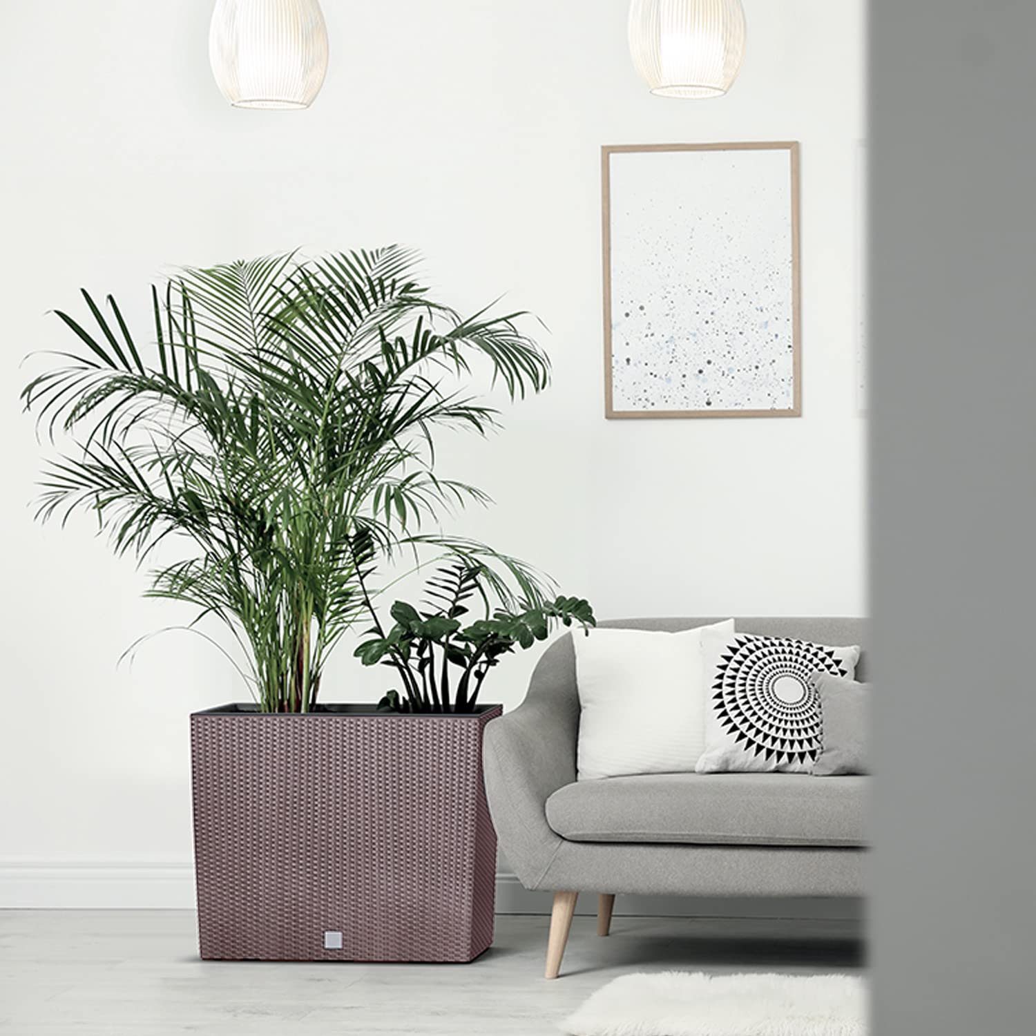 Macetas Decorativas Interior Juego De 2 Macetas Rectangulares Para Flores Y  Plantas, De Plástico, 58 X 18 X 49,8 Cm, Para Interior Y Exterior, Color  Negro, Volumen 44 Litros, Diseño Moderno Maceteros Exterior Rectangulares, image size:1500x1500